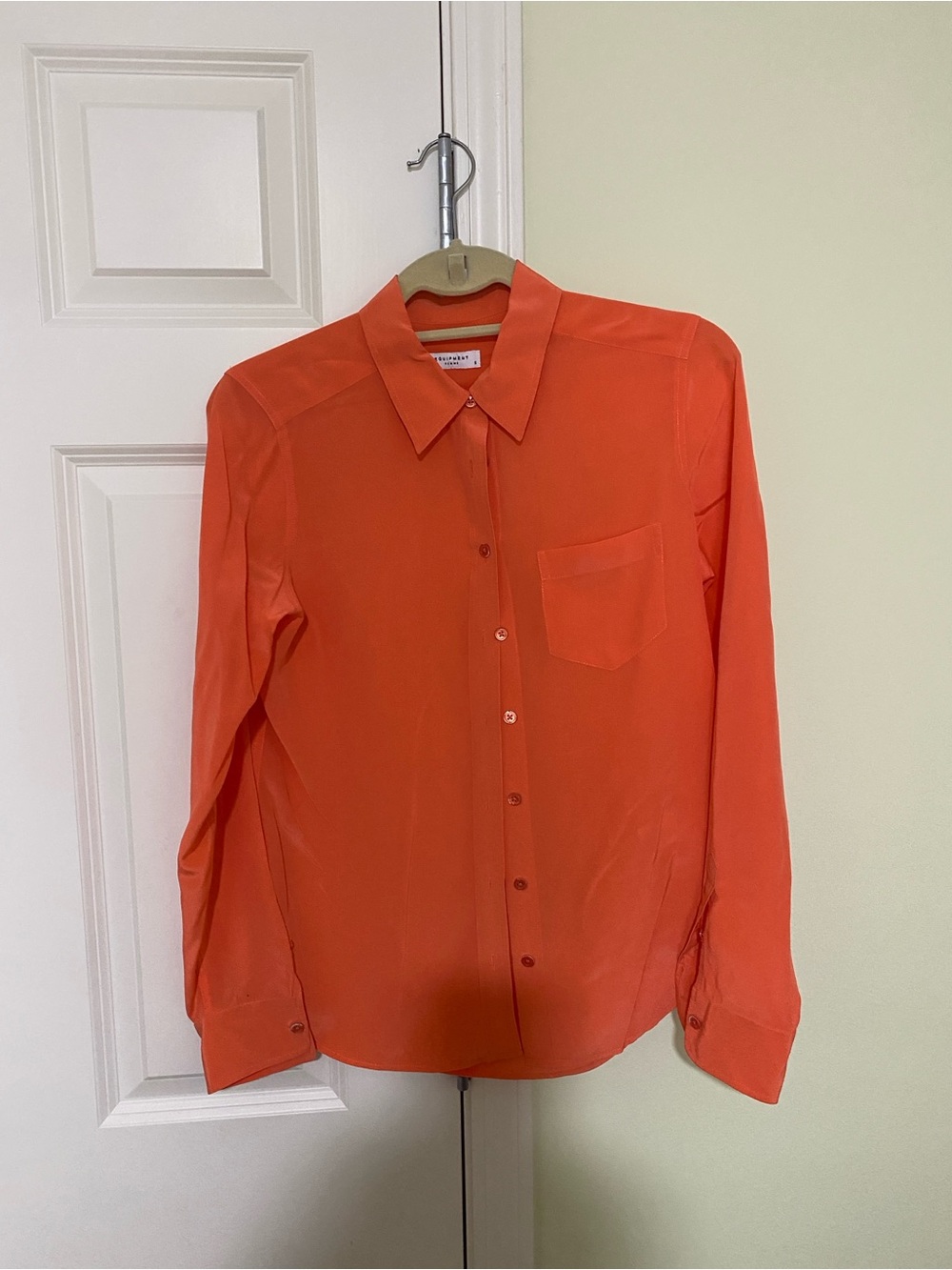 Equipment Orange Silk Button-Up Blouse